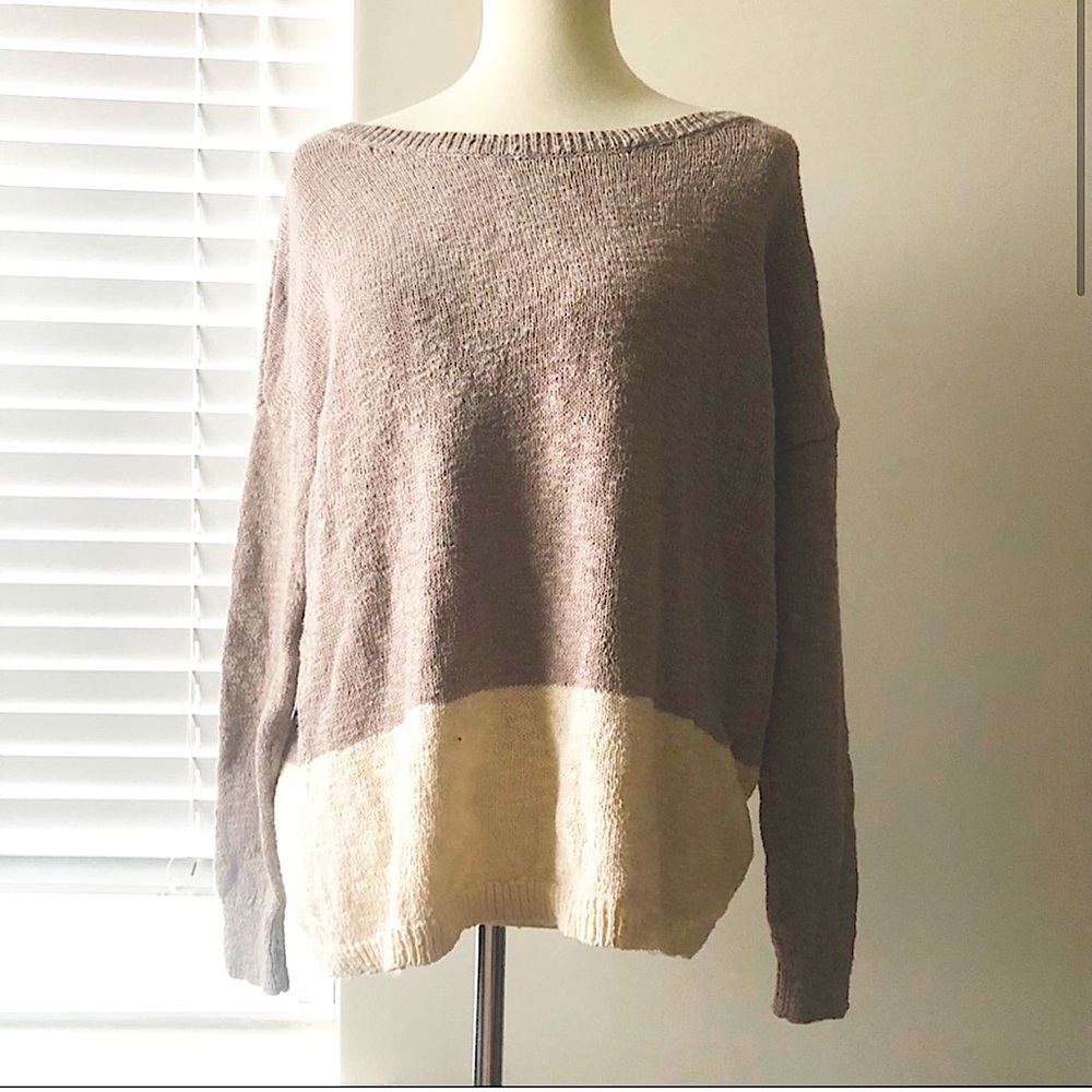 Ann Taylor | brown and creme sweater